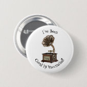 illustratie Platenspeler cartoon Ronde Button 5,7 Cm (Voorkant /achterkant)