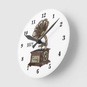 illustratie Platenspeler cartoon Ronde Klok (Hoek)