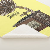 illustratie Platenspeler cartoon Sherpa Deken (3/4)