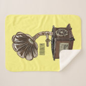 illustratie Platenspeler cartoon Sherpa Deken (Voorkant (horizontaal))