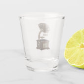 illustratie Platenspeler cartoon Shot Glas (Achterkant)
