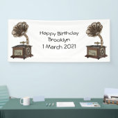 illustratie Platenspeler cartoon Spandoek (Beurs)