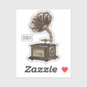 illustratie Platenspeler cartoon Sticker (Vel)