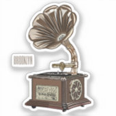 illustratie Platenspeler cartoon Sticker (Voorkant)