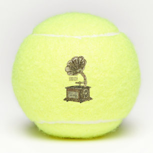illustratie Platenspeler cartoon Tennisballen