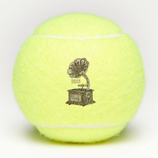 illustratie Platenspeler cartoon Tennisballen (Voorkant)