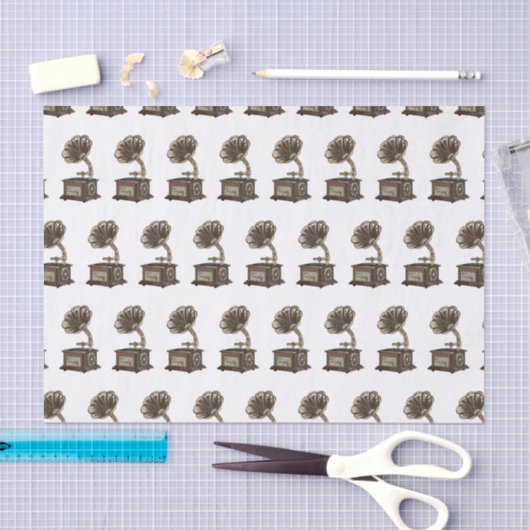 illustratie Platenspeler cartoon Tissuepapier (Craft)