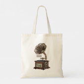 illustratie Platenspeler cartoon Tote Bag (Achterkant)