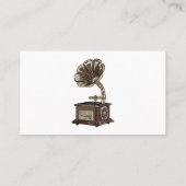 illustratie Platenspeler cartoon Visitekaartje (Achterkant)