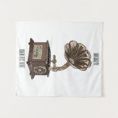 illustratie Platenspeler cartoon Wandkleed (Voorkant (horizontaal))