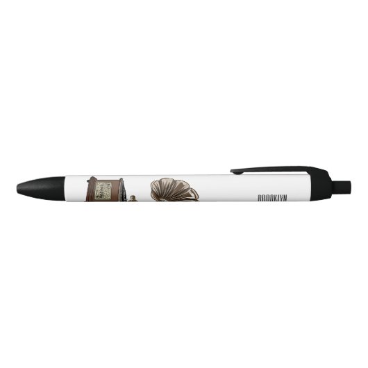 illustratie Platenspeler cartoon Zwarte Inkt Pen (Bovenkant)