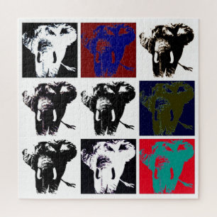 Illustratie pop Art Elephant Retro Legpuzzel