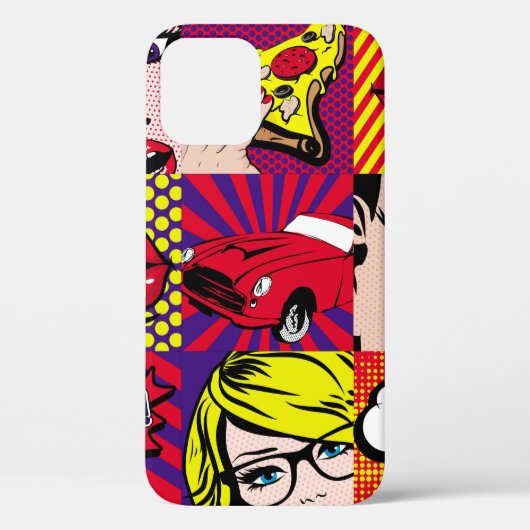 Illustratie pop Kaart, kunst, komiek, pop, ret Case-Mate iPhone Case (Achterkant)