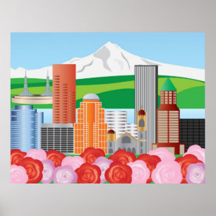 Illustratie Portland Oregon Skyline Poster