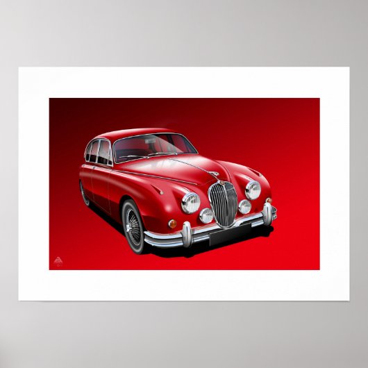 Illustratie Poster Jaguar MK2 (Voorkant)