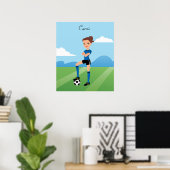 Illustratie Poster Meisjes Voetbalspeler (Thuiskantoor)