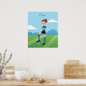 Illustratie Poster Meisjes Voetbalspeler (Keuken)