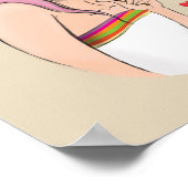 Illustratie poster Mode Summer Girl Ice Cream (Hoek)