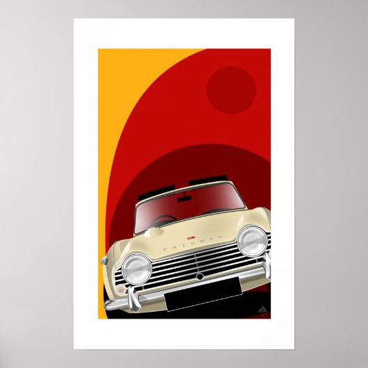 Illustratie Poster Triumph TR4A (Voorkant)