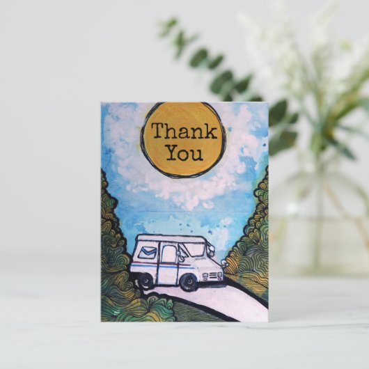 Illustratie postkoerier briefkaart (Staand voorkant)