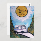 Illustratie postkoerier briefkaart (Voorkant / Achterkant)