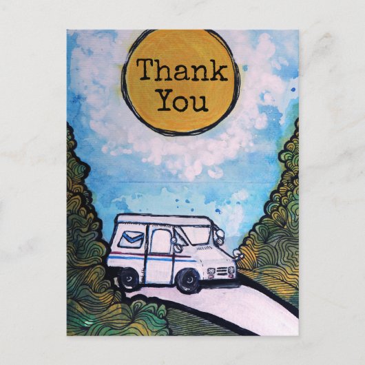 Illustratie postkoerier briefkaart (Voorkant)