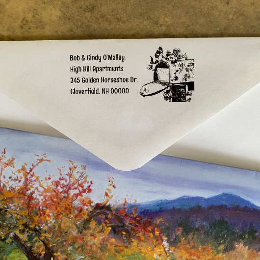 Illustratie postvak Terug Adres Poststempel Rubberstempel