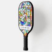 Illustratie Psychedelic Hippie Voeg de Aangepaste  Pickleball Paddle (Links)
