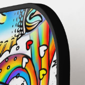 Illustratie Psychedelic Hippie Voeg de Aangepaste  Pickleball Paddle (Links Detail)