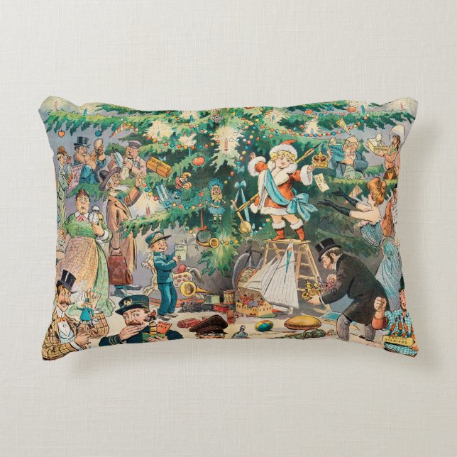  illustratie Puck's Christmas Tree, 1902 Accent Kussen (Voorkant)