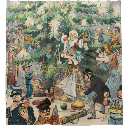  illustratie Puck's Christmas Tree, 1902 Douchegordijn (Voorkant)