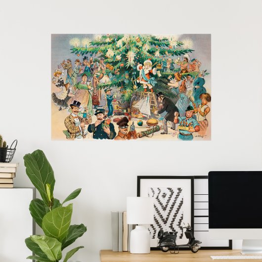  illustratie Puck's Christmas Tree, 1902 Poster (Thuiskantoor)