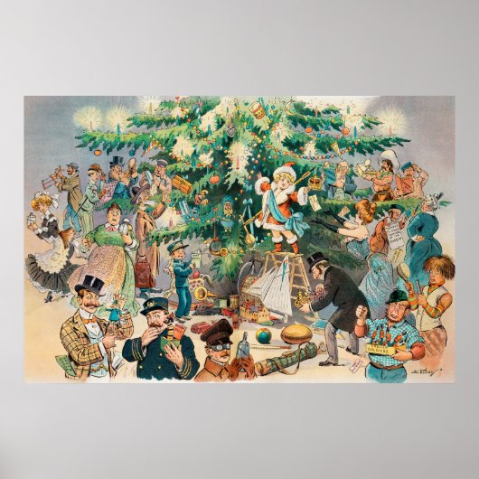  illustratie Puck's Christmas Tree, 1902 Poster (Voorkant)