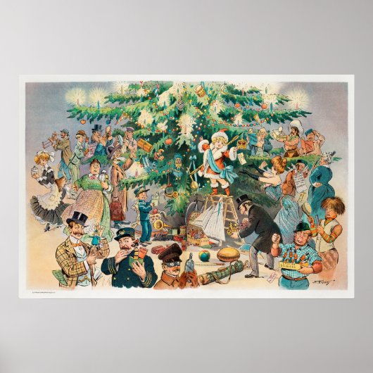  illustratie Puck's Christmas Tree, 1902 Poster (Voorkant)