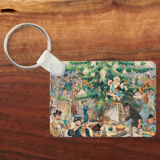  illustratie Puck's Christmas Tree, 1902 Sleutelhanger (Achterkant)