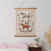  illustratie Race Horse Equestrian Hangend Wandkleed (Slaapkamer)