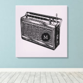  illustratie Radio Monogram Canvas Afdruk (Insitu (Houten vloer))