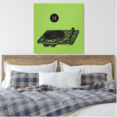 Illustratie Record speler DJ Monogram C Canvas Afdruk (Insitu (Slaapkamer))