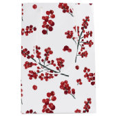 Illustratie Red Holly Berries Gift Bag Medium Cadeauzakje (Voorkant)