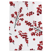 Illustratie Red Holly Berries Gift Bag Medium Cadeauzakje (Achterkant)