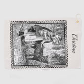 Illustratie Red Riding Hood Wolf Golfhanddoek (Horizontaal)