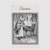Illustratie Red Riding Hood Wolf Golfhanddoek (Voorkant)