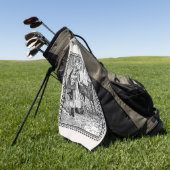 Illustratie Red Riding Hood Wolf Golfhanddoek (Groen)