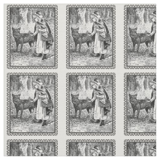 Illustratie Red Riding Hood Wolf Stof (Swatch)