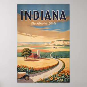Illustratie Reis Kunst Retro Platteland van Indian Poster