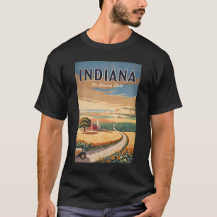 Illustratie Reis Kunst Retro Platteland van Indian T-shirt