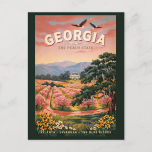 Illustratie Reis Kunst Vintage Georgië Land Briefkaart
