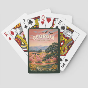 Illustratie Reis Kunst Vintage Georgië Land Pokerkaarten