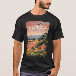 Illustratie Reis Kunst Vintage Georgië Land T-shirt