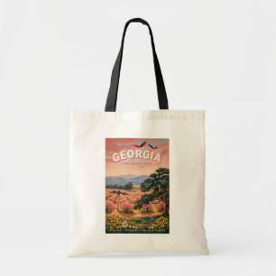 Illustratie Reis Kunst Vintage Georgië Land Tote Bag
